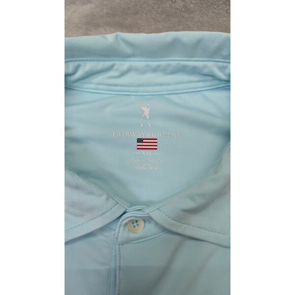 Fairway & Greene Golf Polo Men’s XXL Blue Platteview Club Performance Stretch - Picture 4 of 7